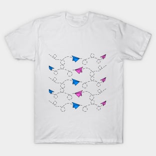 Pink and Blue Paper Planes T-Shirt